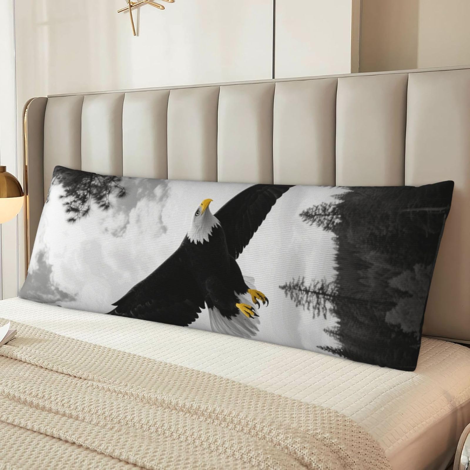 Balck Eagle Forest Body Pillow Cover with Hidden Zipper 54"X20",Ultra Soft Microfiber Long Pillow Case Decorative Bedding Pillowcase Cushion Cover Cases for Bedroom Couch Sofa,Home Gifts