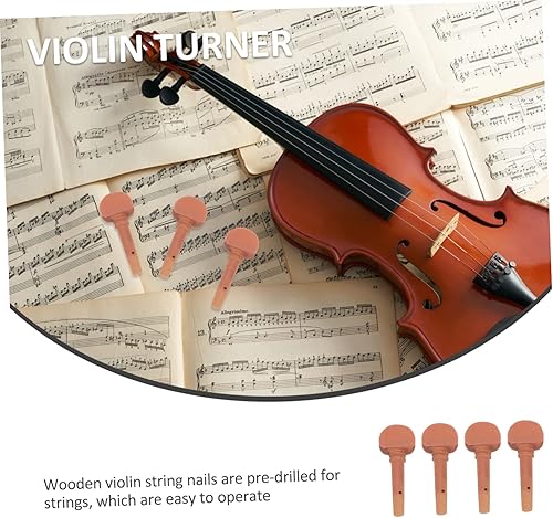 Miniatura 6 de Abaodam 20 Pcs Violin Tuners Wood Violin Peg Wooden Crafts Supplies Small Violin Mechanic Accessories Violin Peg Compound Violin Supplies Tuning