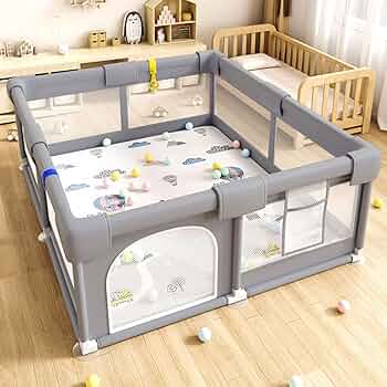 Tumanld]ベビーサークル 折りたたみ メッシュ ソフト 扉付き