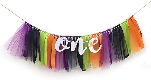 Cartel para silla alta de Halloween, decoración espeluznante, fondo de fotos de primer cumpleaños, pancarta de cumpleaños de calabaza, guirnalda de