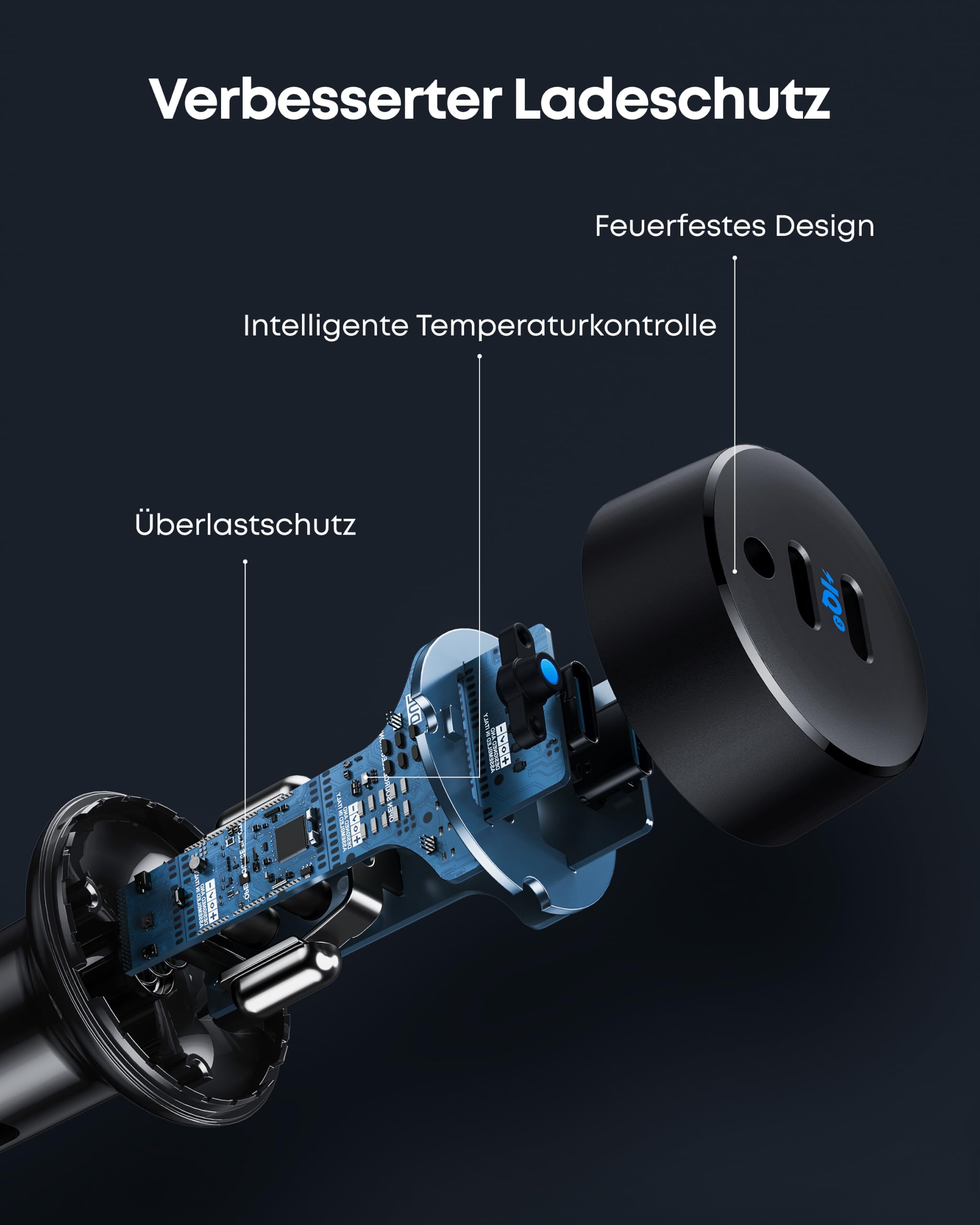 Anker USB C Autoladegerät, PowerIQ 3.0 Typ C Auto Adapter mit 2 Ports 40 W, PowerDrive III Duo mit Netzteil für iPhone 17/16/15 Pro Max, Galaxy S26/25/24, Pixel, iPad Pro und mehr