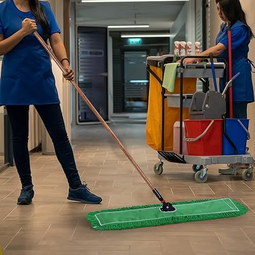 Vista 105 de Matthew Cleaning - Cabezales de repuesto lavables de algodón de resistencia industrial de 24 pulgadas, para uso residencial y comercial, ajuste a