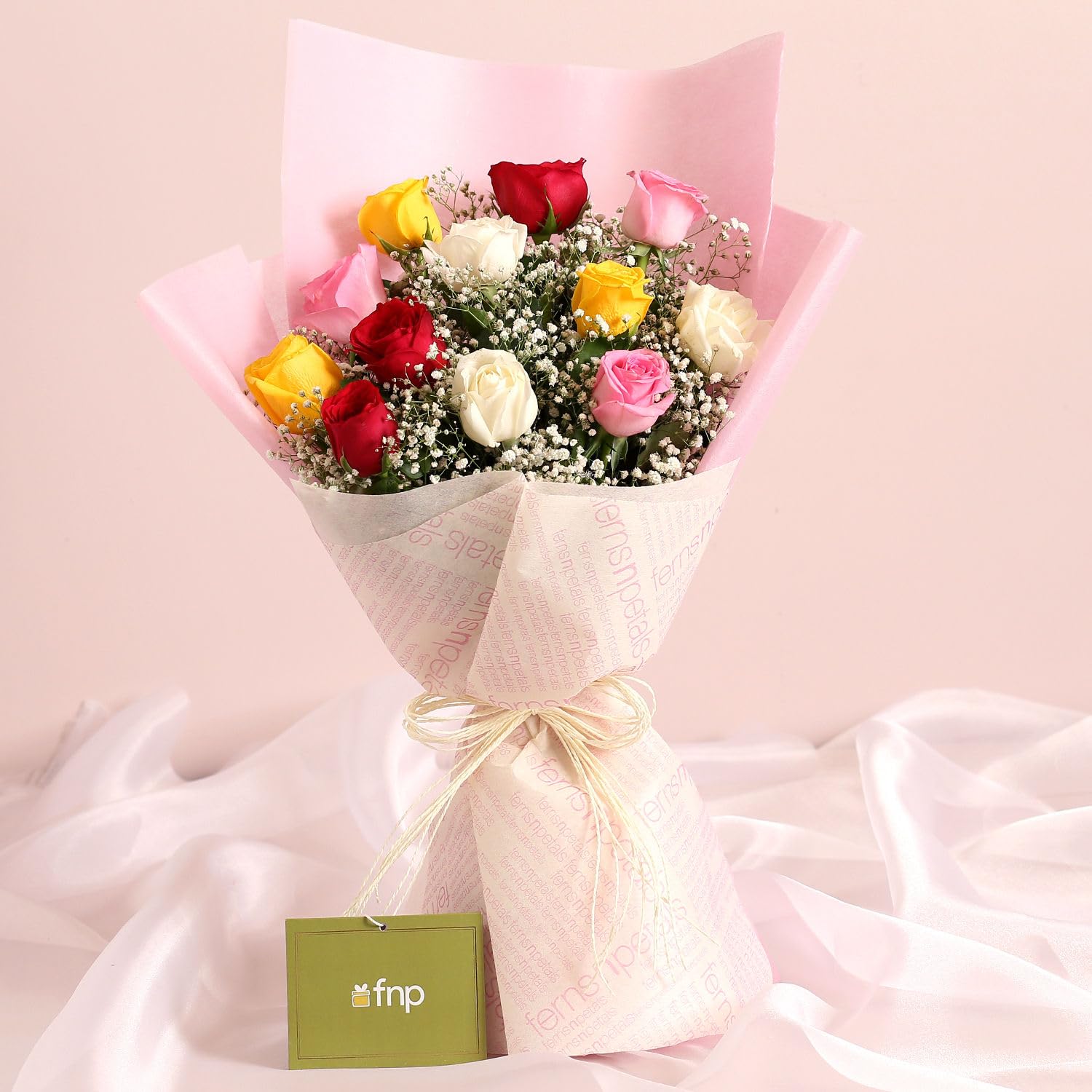 FNP Blooms Of Happiness Roses Bouquet For Birthday Gift, Anniversary Gift, Women's Day Gift, Valentine's Day Gift & Gift For Special Occasion, Wedding Flower Bouquet, Fresh Flower Wedding Gift-image-42