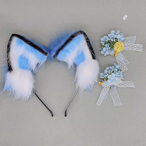 Miniatura 2 de KYC Orejas de animales Kawaii de peluche con orejas de gato para el cabello, tocado para Halloween o cosplay