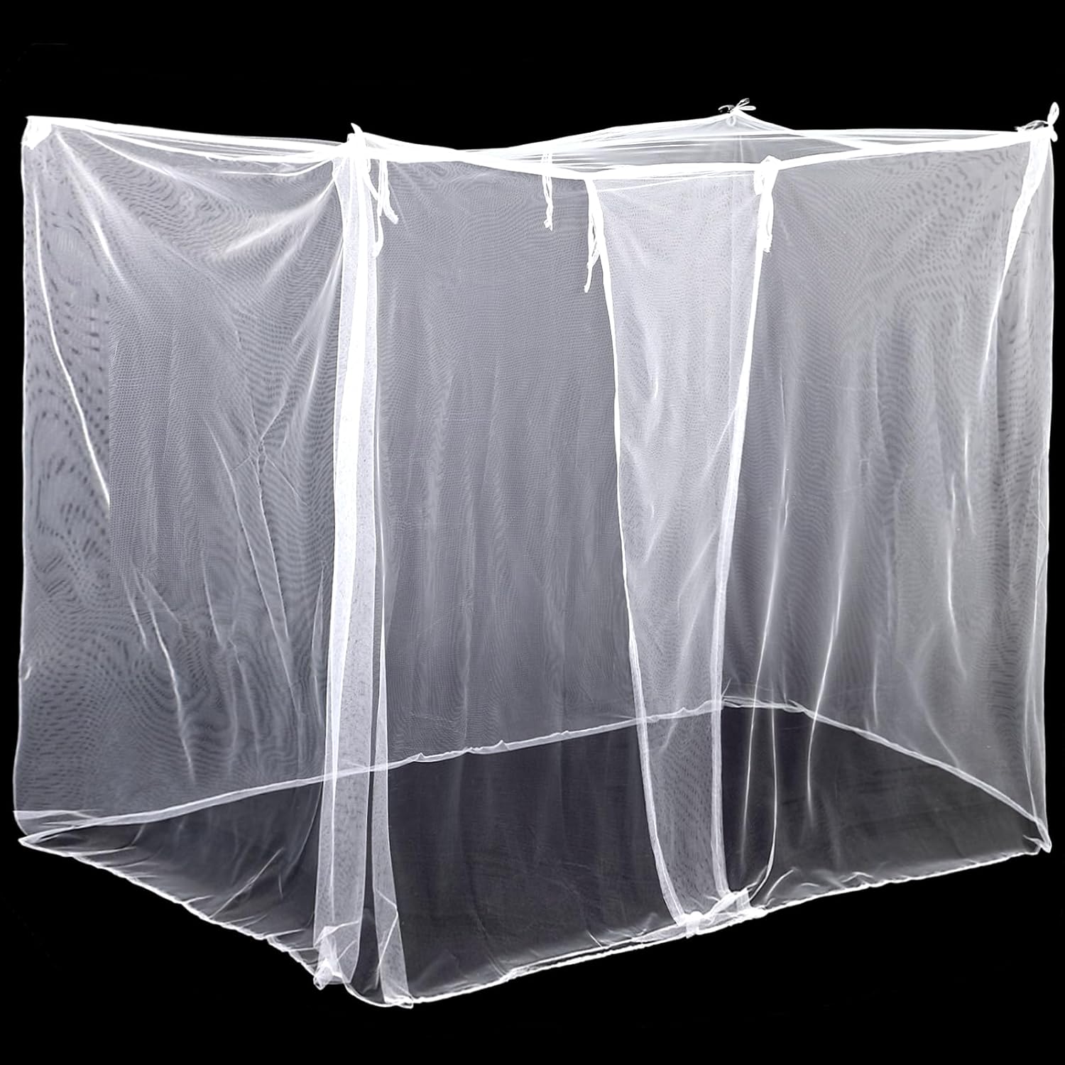 4 Corners Mosquito Net for Mosquiteros para Camas Bed Canopies Netting Bed Drapes Rectangular Mosquito Mesh for Camping Home Outdoor Travel(White,L75 X W47 X H59 Inch,1 Opening) L75 X W47 X H59 Inch 1 Opening White