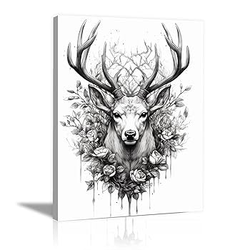 鹿の絵 Amazon.co.jp: 絵画 森の中の鹿インテリア 絵画 超リアルな動物