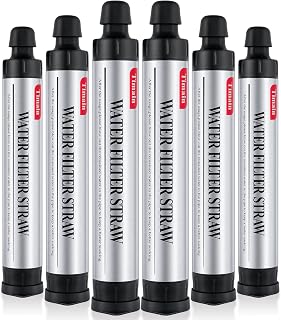 6 Pack Timain 4-Stage Filtration,High Flow Rate Water Filter Straw,Water Purifier Survival for Emergency Kits,Travel,Camping, Hiking,Fishing,Hunting (6)