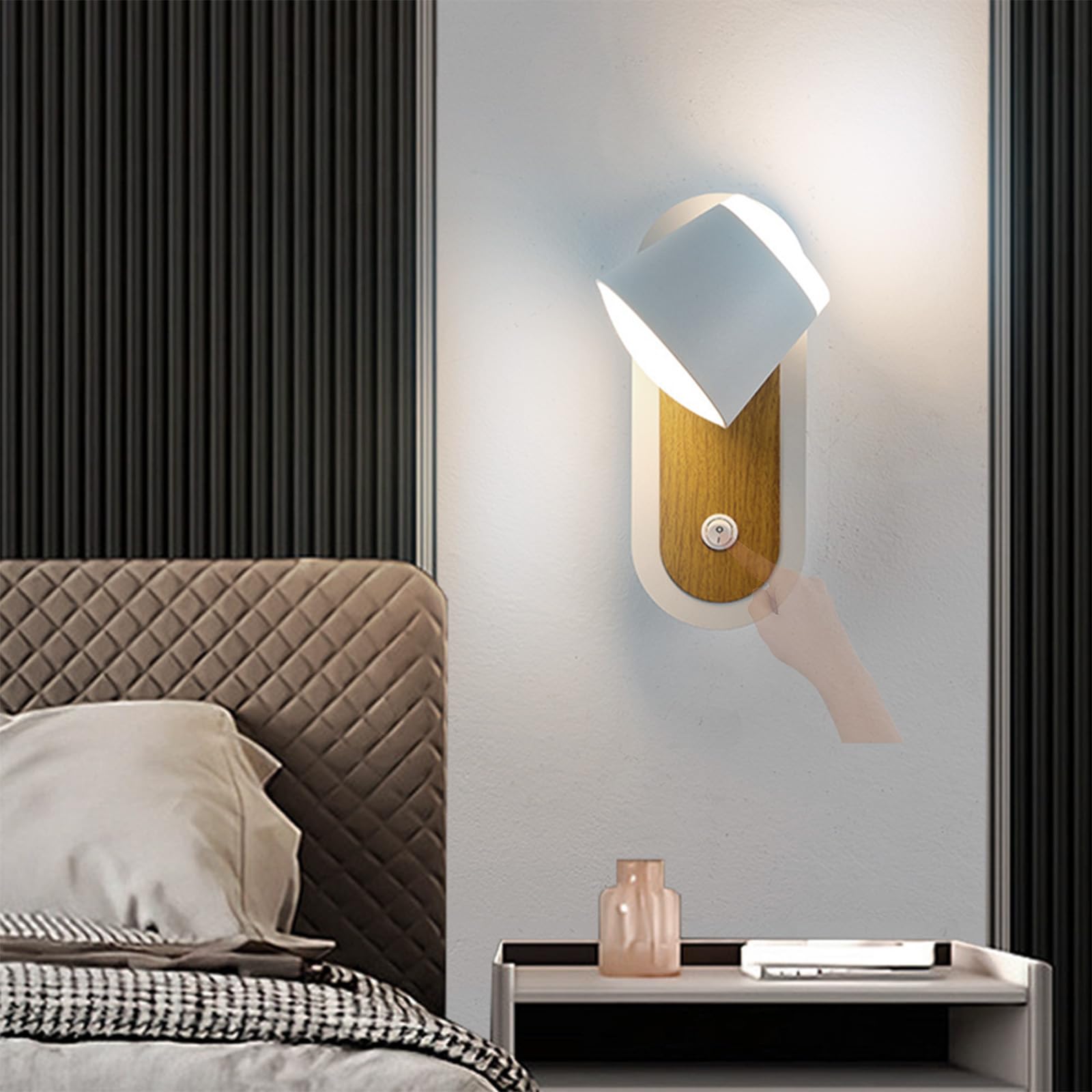 Luz de pared orientable 10W con interruptor integrado y doble eje de rotación 8