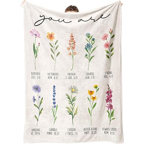 Afterprints Christian Gifts for Women, Christian Blanket with Flowers, Birthday Gifts for Women, Inspirational, Religious Gifts for Sister, Friend, Daughter, Mom, Soft Throw Blankets 50'' x 60''