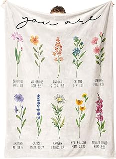 Afterprints Christian Gifts for Women, Christian Blanket with Flowers, Birthday Gifts for Women, Inspirational, Religious Gifts for Sister, Friend, Daughter, Mom, Soft Throw Blankets 50'' x 60''