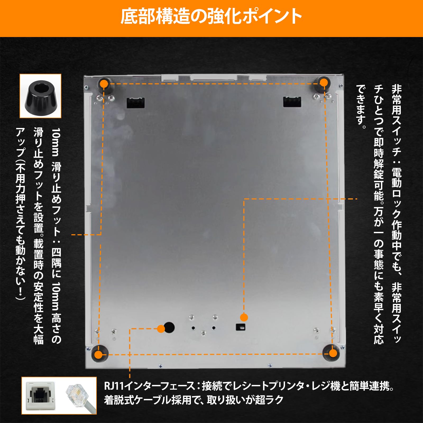 Amazon.co.jp: キャッシュドロア キャッシャー キャッシュボックス