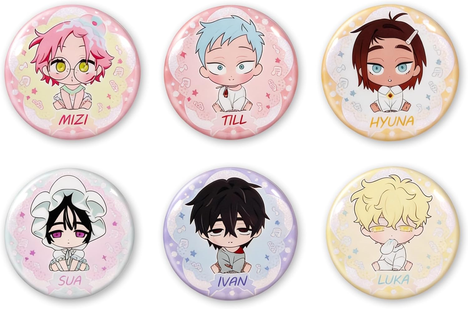 Alien Stage Baby Series Blind Box Button Pins, Officially Licensed Anime ALNST Collectible Merch for Ita Bags (Whole Set, Contains 6 Packs)