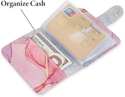 Miniatura 4 de Hennaja Organizador de tarjetas de visita, soporte para tarjetas de visita, funda de piel sintética, carpeta de organización con nombre y tarjeta de