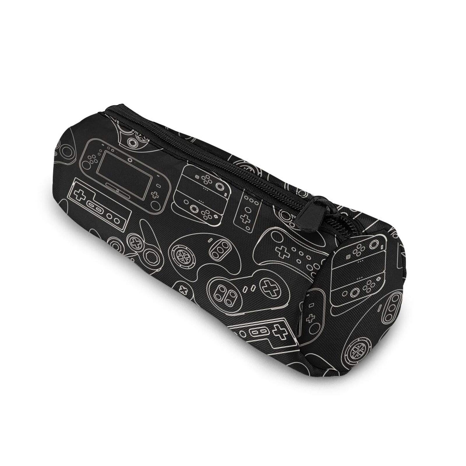 Video Game Controller Black Background Pencil Case Bag Pen Holder Pouch School Office Marker Desk Organizer Stationery Storage For Kids, Students