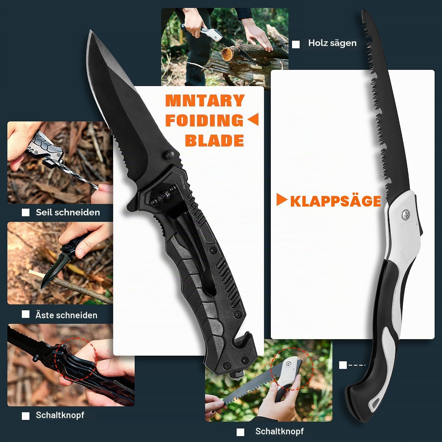 Professionelles Survival-Ausrüstungsset - Erste-Hilfe-Set und großer Campingrucksack, Campingausrüstung für Abenteuer, Outdoor, Wandern, Abenteurer
