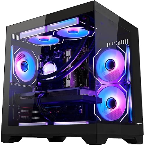 Panorama Gaming PC Desktop AMD Ryzen 5 9600X 6-Core 3.9GHz, Radeon RX 9060 XT 16GB, 32GB DDR5 RAM 6000MHz,1TB PCIe SSD, WiFi&BT Prebuilt PC 650W PSU,Liquid Cooler,Windows 11,