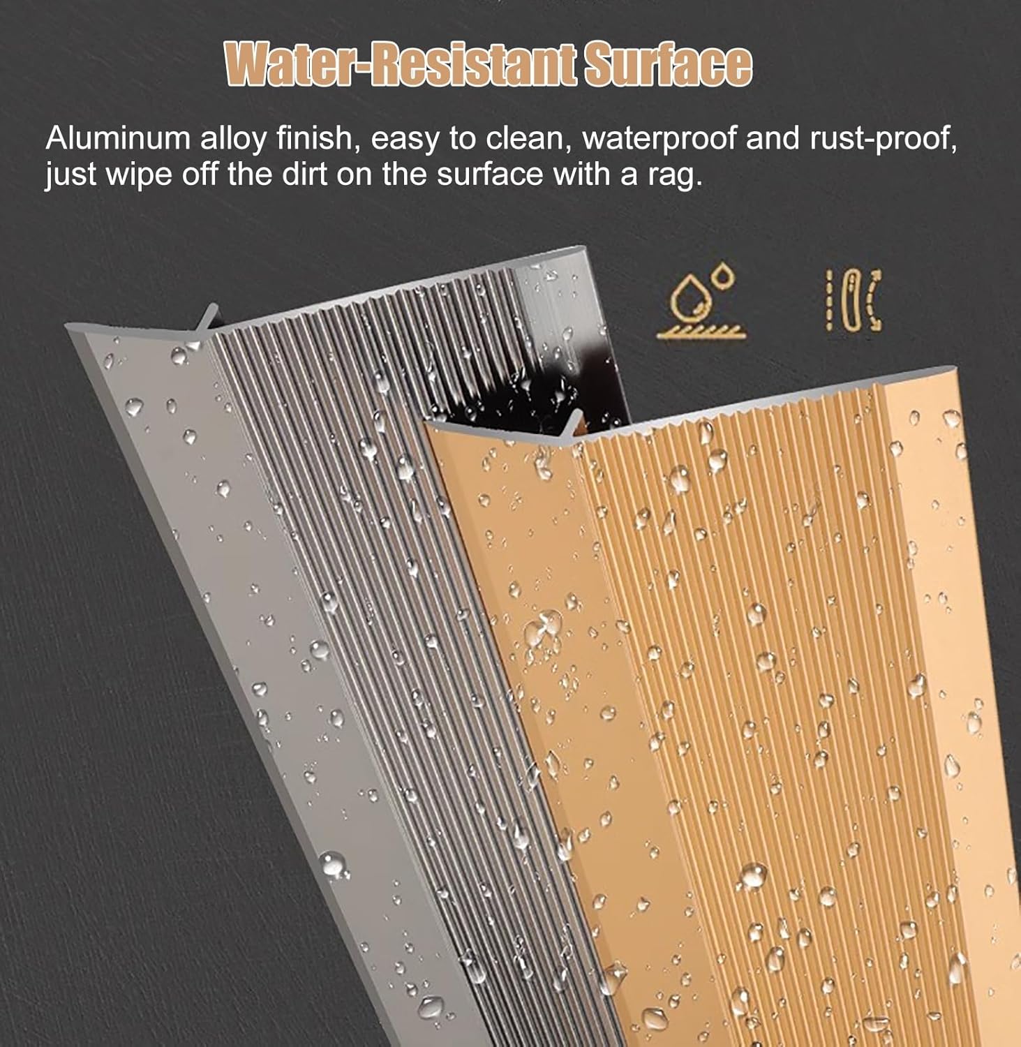 Metal Heavy Duty Transition Strip for Uneven Floors 4 Inch Wide Temporary Ramp Threshold Reducer for Wood to Tile/ Laminate Flooring/ Concrete Slabs, Floor Edge Trim ( Color : Silver , Size : 90cm/35.