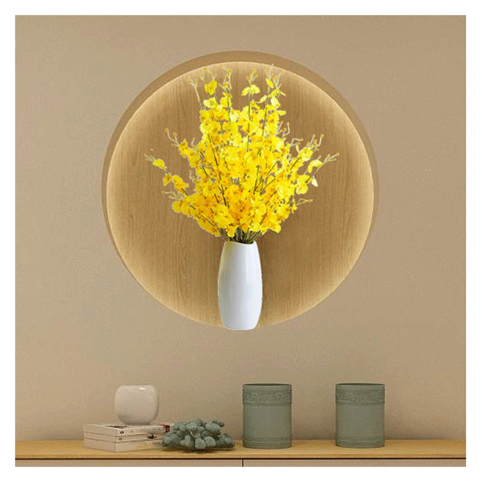 LUCBEI Sztuczne kwiaty Sztuczne orchidee, sztuczne kwiaty w wazonie ceramicznym, biały sztuczny jedwab Phalaenopsis, średnie i małe sztuczne kwiaty orchidei, sztuczne kwiaty (rozmiar: S)