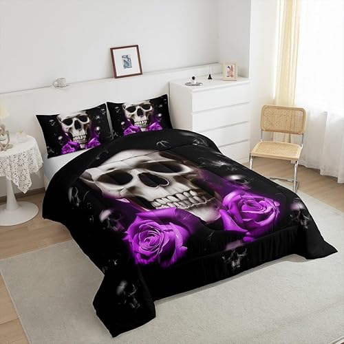 Miniatura 10 de Juego de ropa de cama de lobo con diseño de animales de safari con ojos verdes, juego de edredón de teñido anudado para niñas, edredón de plumas de