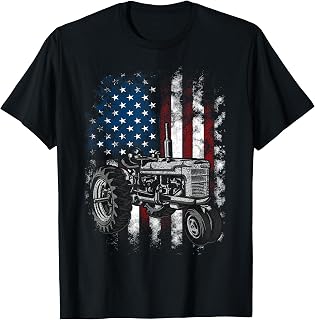 Patriotic Tractor American Flag Tractor Farm USA Farming T-Shirt