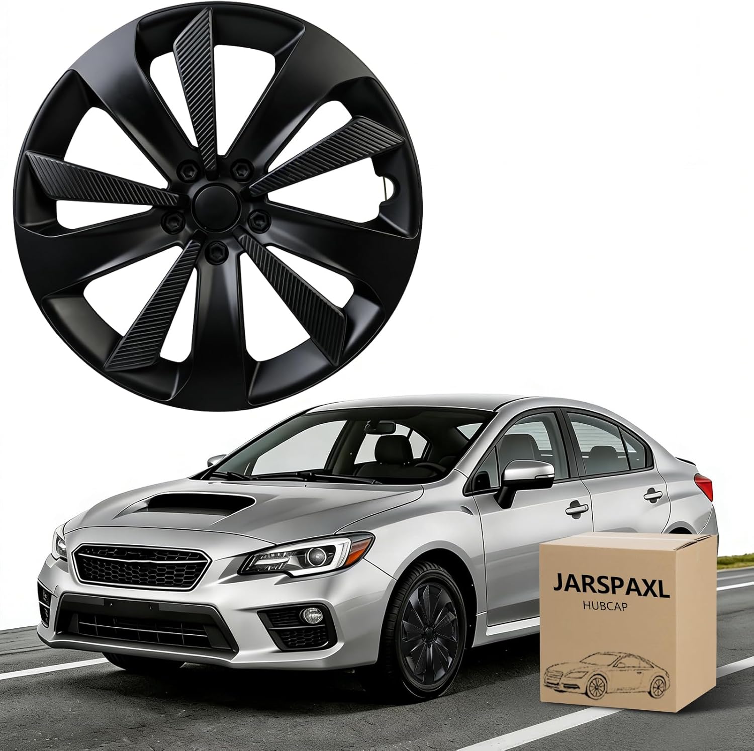 Hub Cap Wheel Cover Compatible with 2017-2023 Subaru Impreza, Matte Black OEM Style Tire Hub Hubcap Replace Wheel Cover 1pc Fit for Subaru Impreza 2017 2018 2019 2020 2021 2022 2023 28811FL010 28811FL