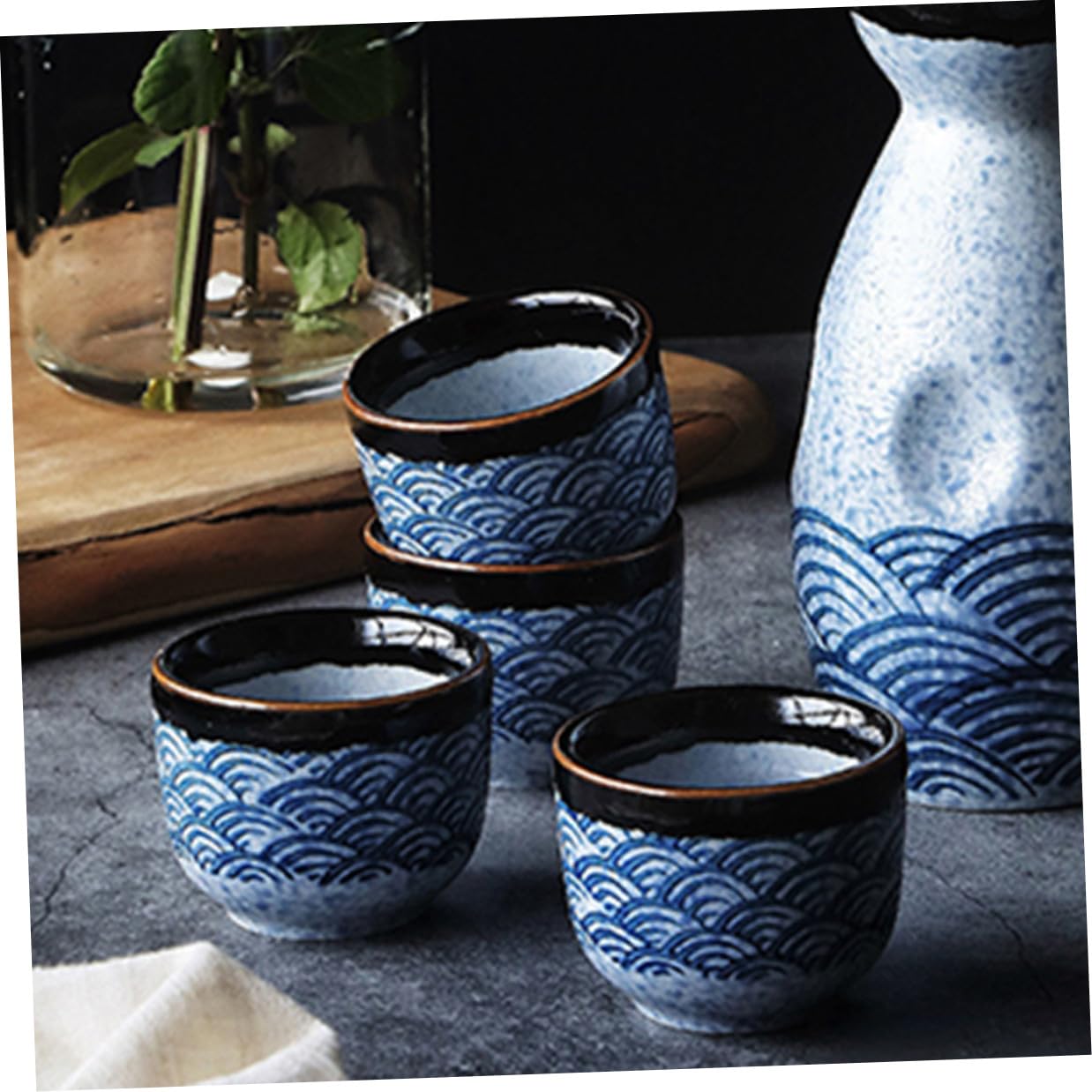 SOLUSTRE Tazze da Tè Giapponesi in Ceramica 6 Pezzi per Uso Domestico
