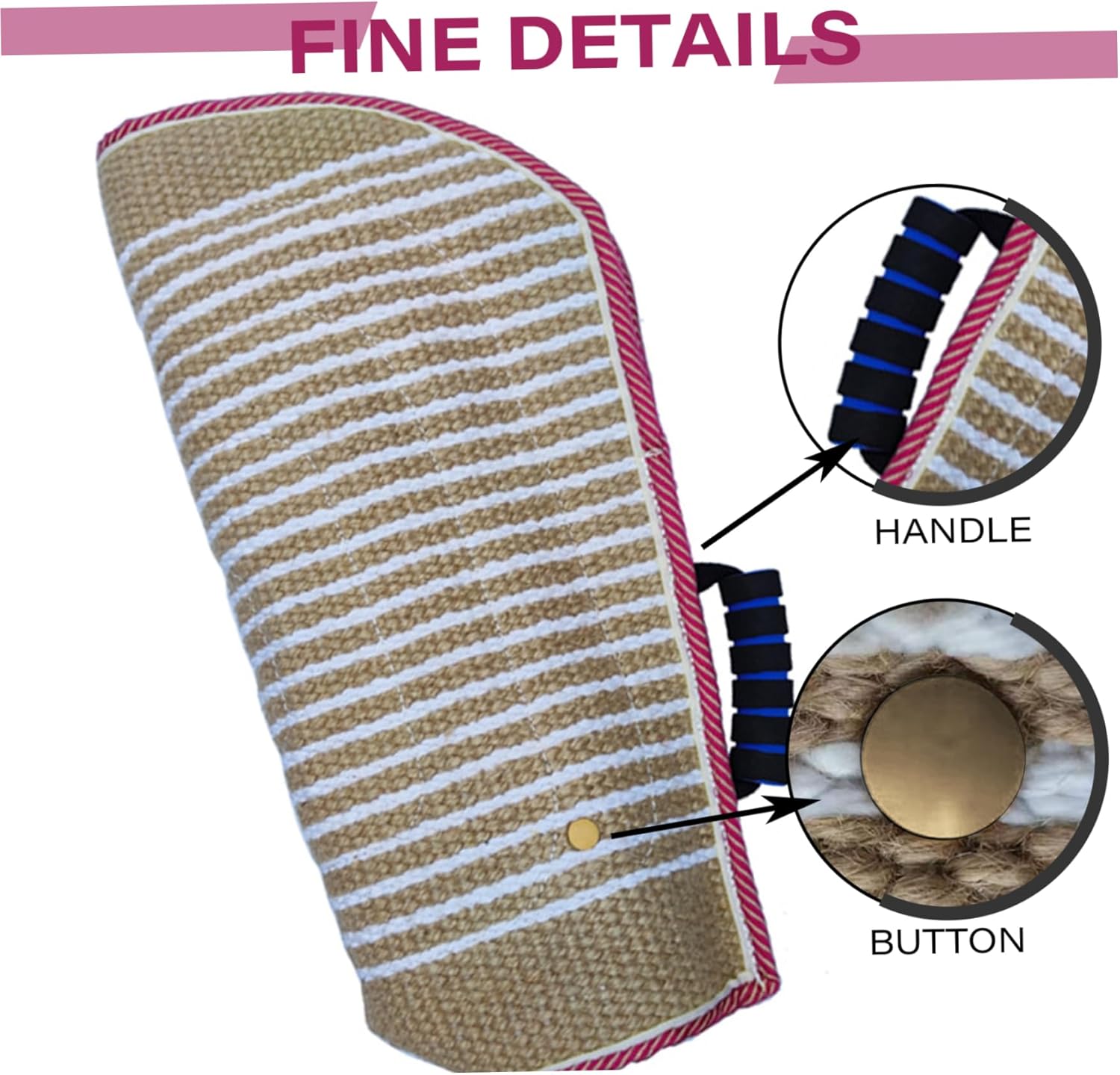 Dog Bite Sleeve 12x24in Bite Sleeve -Resistant Jute Dog Training with Auxiliary Handle Professional Interactive Training Equipment, with Random Color Edging ..