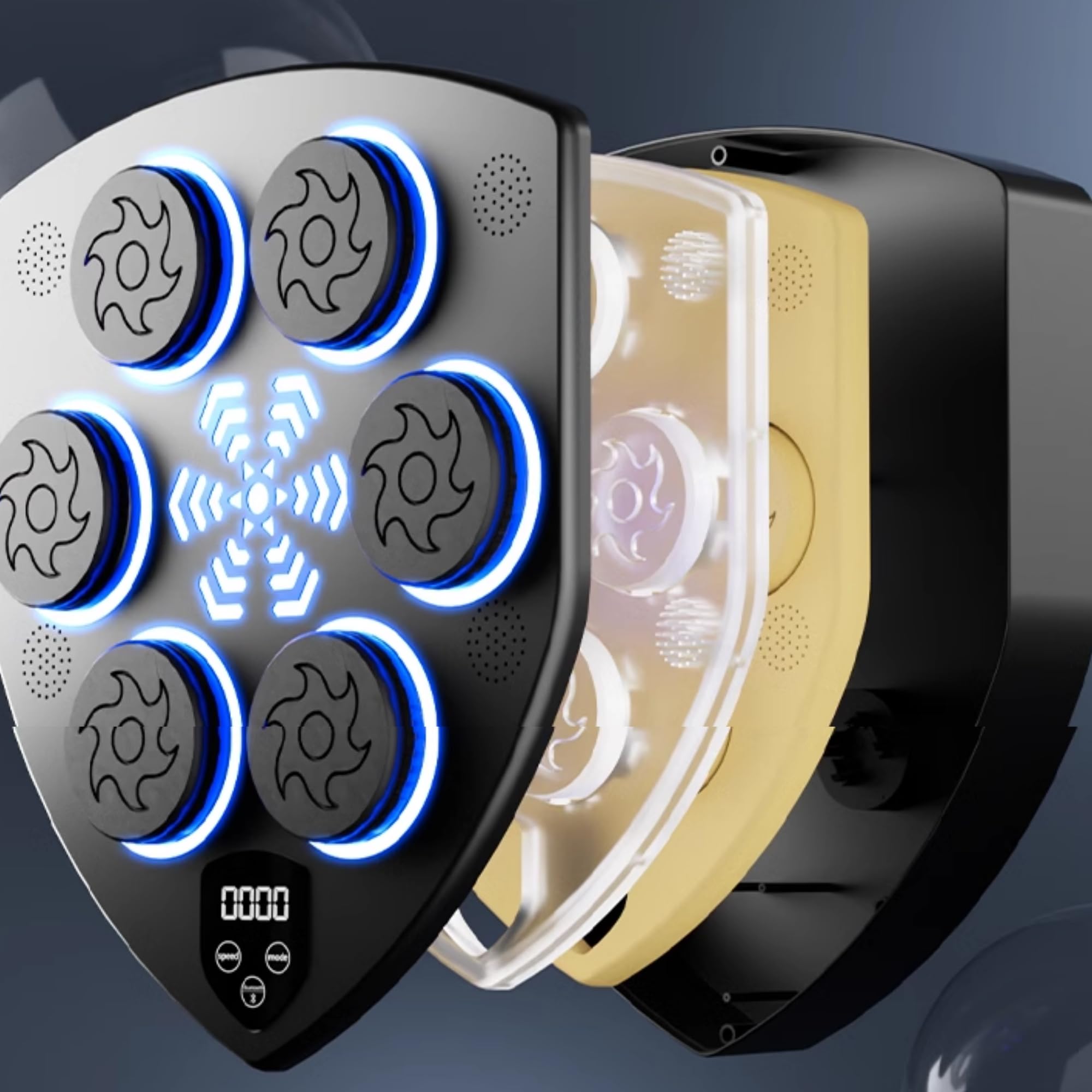 MAGIC SELECT Macchina da Boxe Musicale, Attrezzatura da Allenamento per Boxe a Parete in PU, Pad da Boxe a LED, Bluetooth, Luci al Ritmo della Musica.