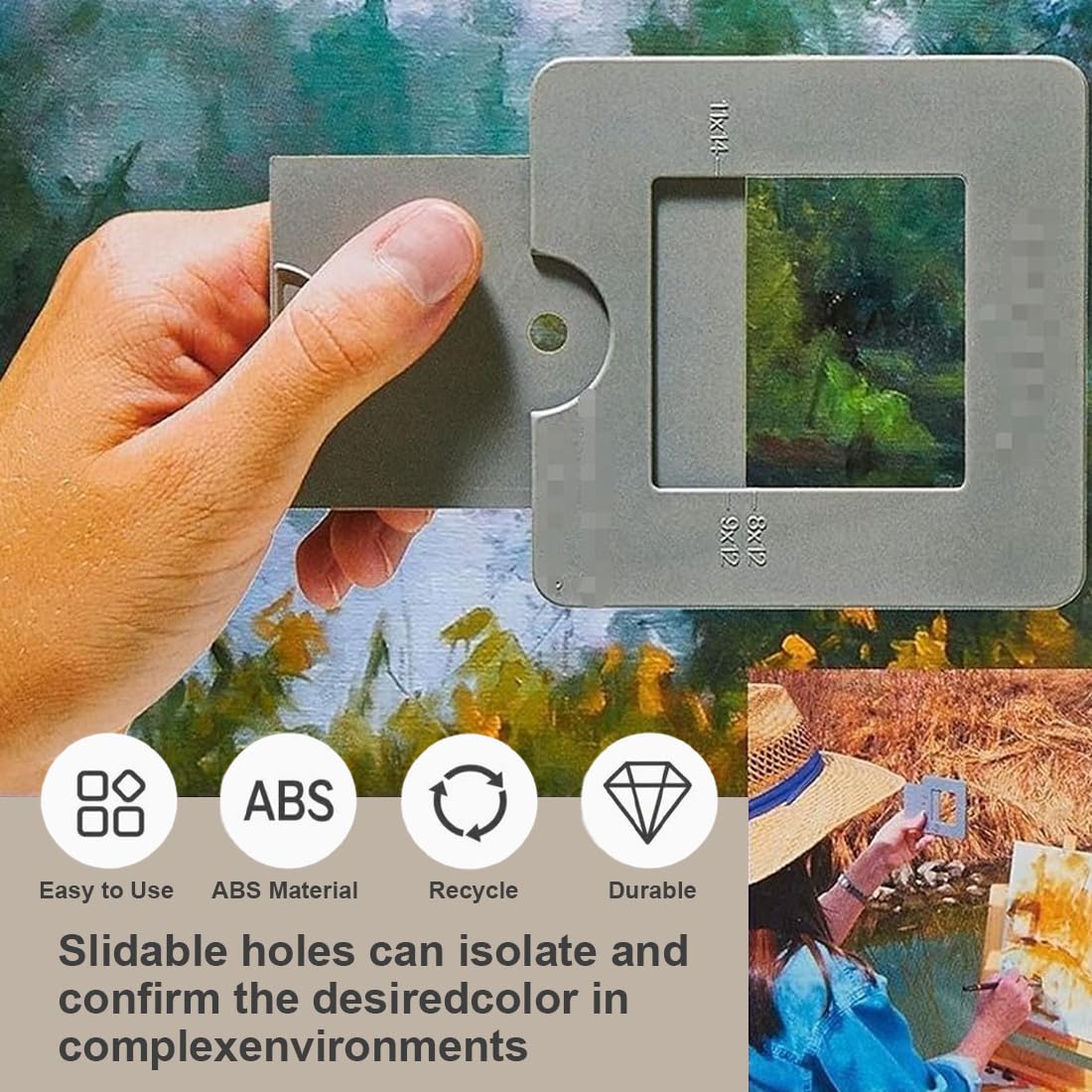 YAYNO 2 Stück Sichtfänger View Finder Schiebe-Sucher Tragbar Fotografie Betrachter Sucher Kompositionssucher zum Malen Zeichnen Geschenk Sucher für Malerei Fotografie