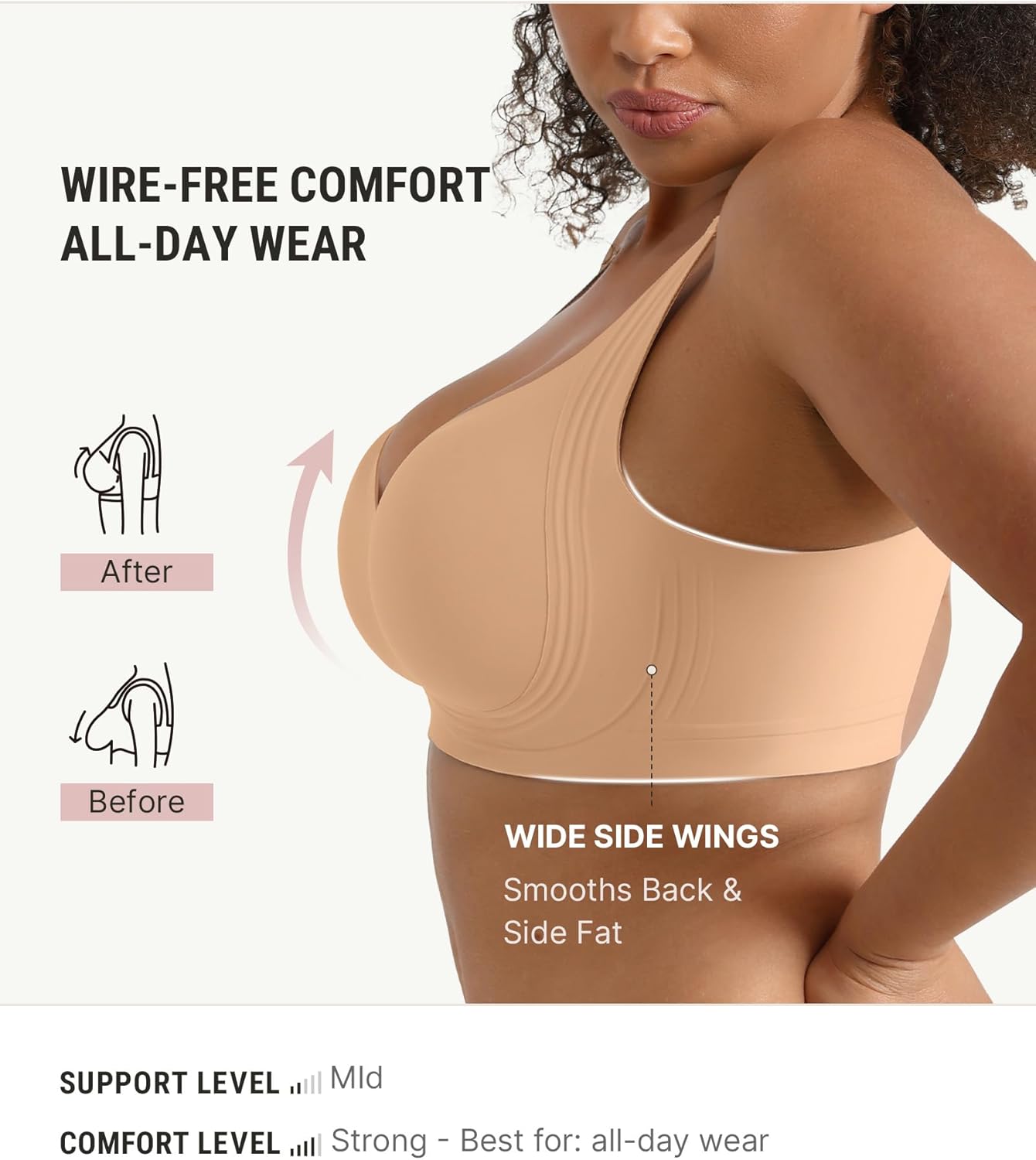 FeelinGirl Jelly Bras for Women Wireless Push Up Bralettes Seamless Full Coverage Supportive No Underwire Tshirt Bra - Image 2