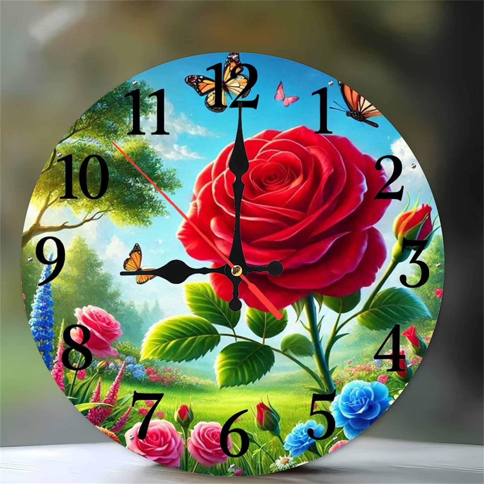 Horloge murale silencieuse à quartz avec chiffres arabes
