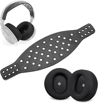 Maxwell Ear Pads + Wide Lambskin Headband Strap Compatible with Maxwell Wireless Gaming Headset, Premium Double-Sided Leather Handcrafted, Durable, Comfortable & Cooler