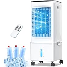 Portable Air Conditioners, [9.5L large Water Tank], 3-in-1 Evaporative Air Cooler for Room, Fast Cooling Portable AC Unit w/7H Timer/Remote, 3 Speeds, Quiet Swamp Cooler for Bedroom Office