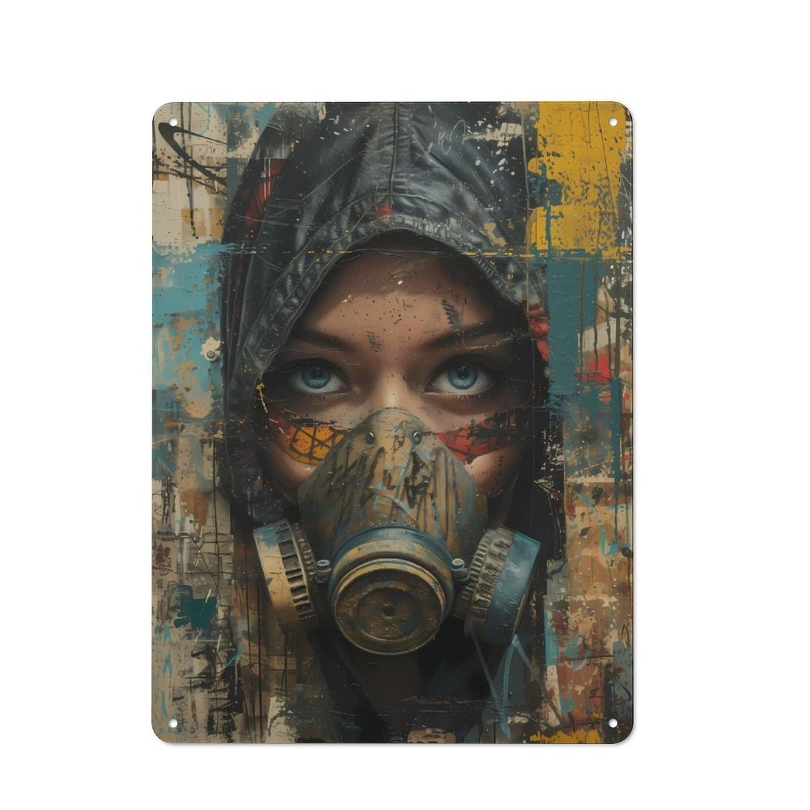 Junmoney Dystopian Muse Metal Wall Sign 40X30cm Featuring For Home Bar Wall, For Themed Interiors In Home Bars And Entertaining Spaces