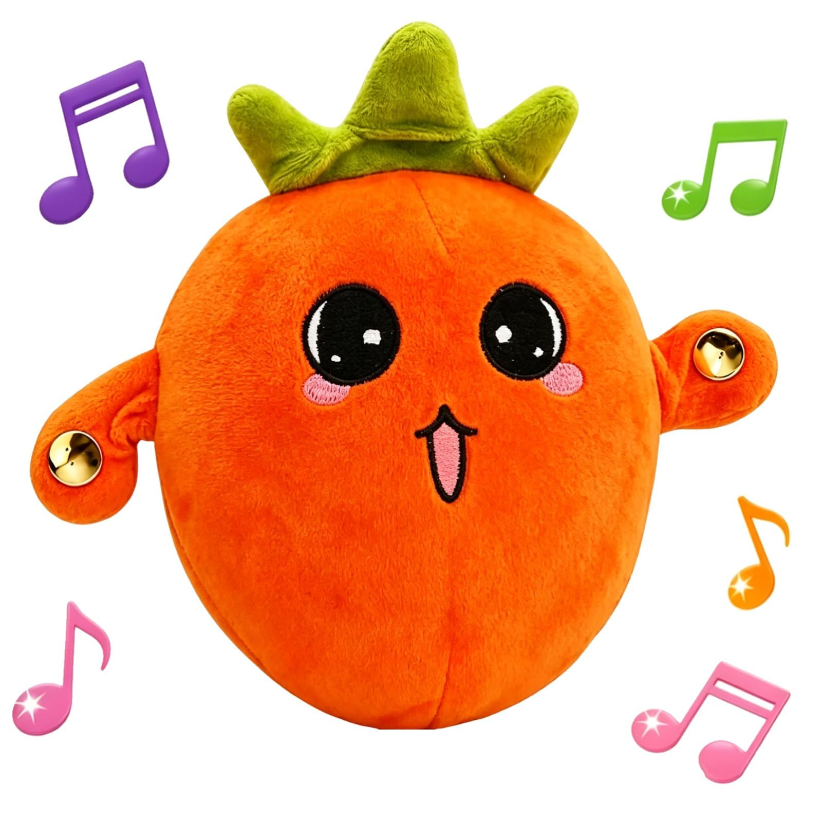 LKHYUKU Interactive Music Plush Toy, Touch Play Make Music, Touch Sensor Musical Stuffed Fruit Toy Educational Interactive Toys Soft Plush Toy for Babies Toddlers Kids Birthday Gift Carrot，Carrot