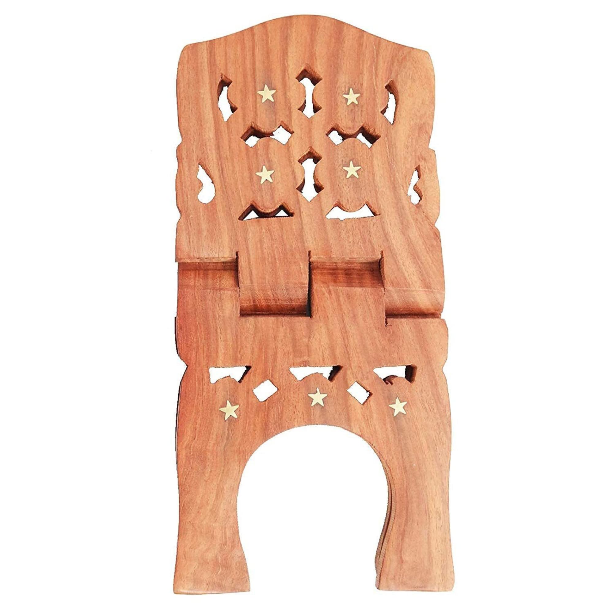 generic Shri Shri Handicraft Wooden Quran Stand Bible Wooden Book rehal for ramayan Holder Reader Reading Home Pooja Room | 10 INCH-picture-25