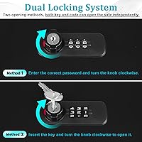 Vista 3 de Dalmbox Portable Metal Safe Box with Dual Combination and Key Lock - Fire Resistant Storage for Documents, Car, Home and Outside - X Large 13.2"x