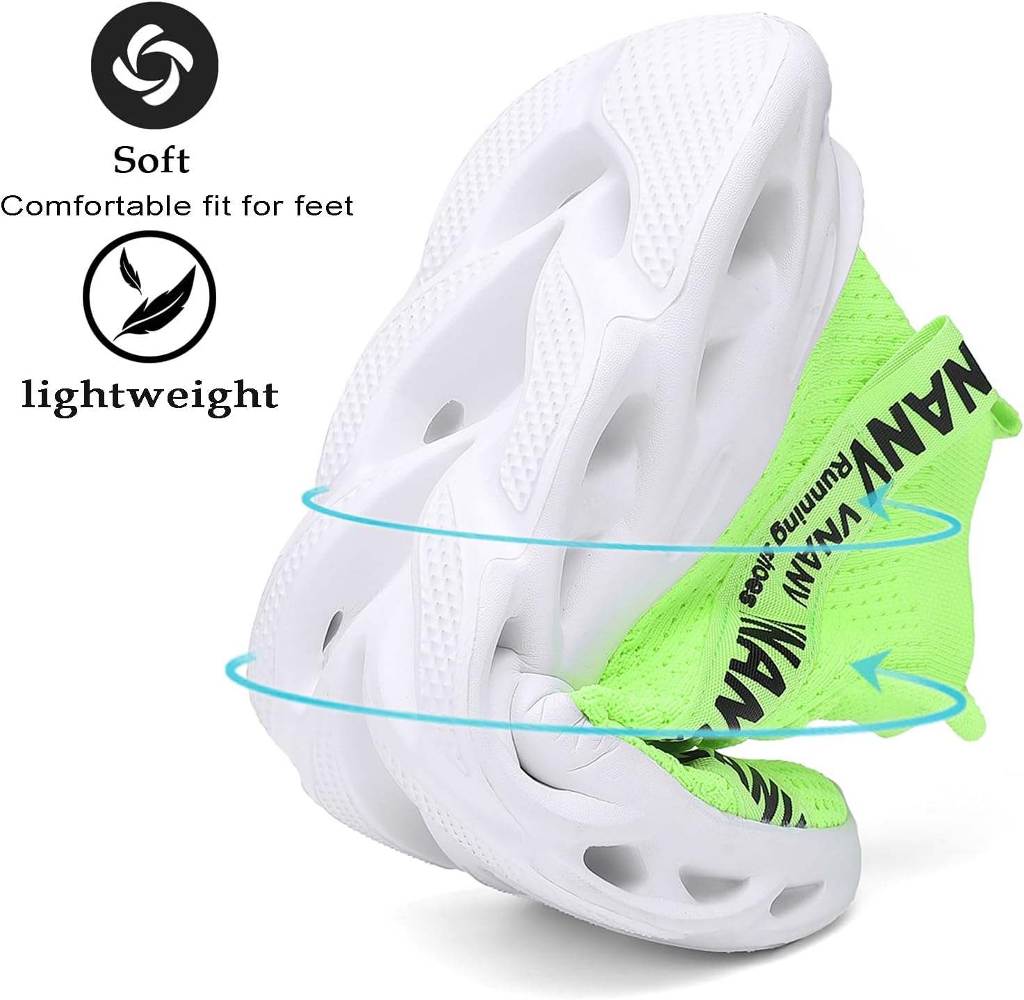 Men’s Fashion Walking Shoes Lightweight Breathable Sneakers – Mesh Knit Sock Sneakers for Gym, Casual, Running, Workout, Slip-On Sport Shoes - Image 4