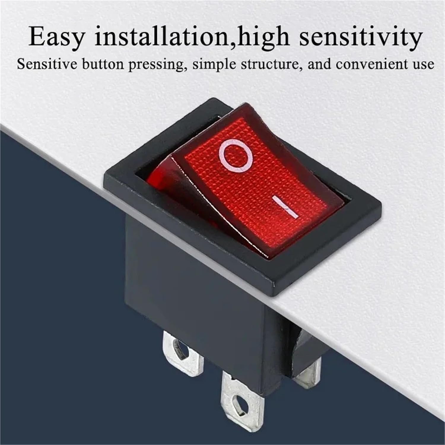 100pcs 4Pin 2Pin 3Pin 21 * 15mm ON-Off Black Boat Car Rocker Switch 6A/250V 10A/125V AC with Red Green Light Switch(Black 4Pin,2000 PCS)