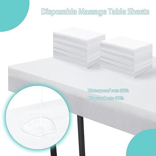 Miniatura 4 de Sábanas desechables para mesa de masaje, 100 piezas de 31 x 71 pulgadas, impermeables, tela no tejida, cubierta de cama de spa transpirable para