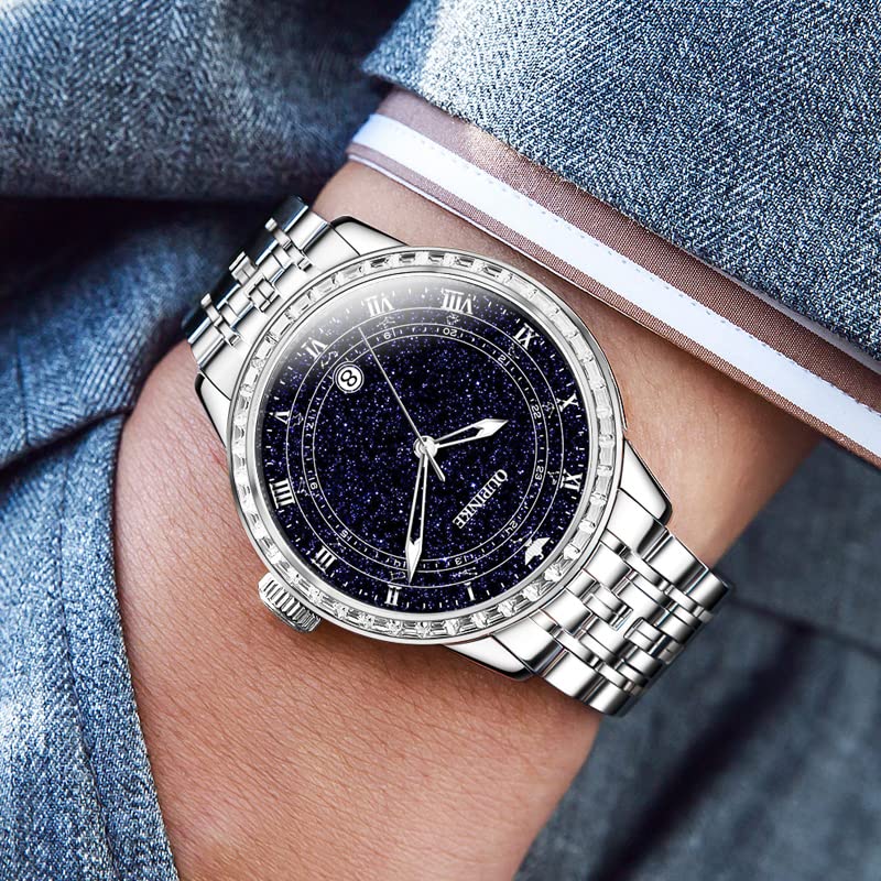Image of OUPINKE Men's Automatic Watch 44mm Big Dial,Luxury Mechanical Wristwatch,Sapphire Crystal Glass,50M Waterproof, Tungsten Steel with Date Display