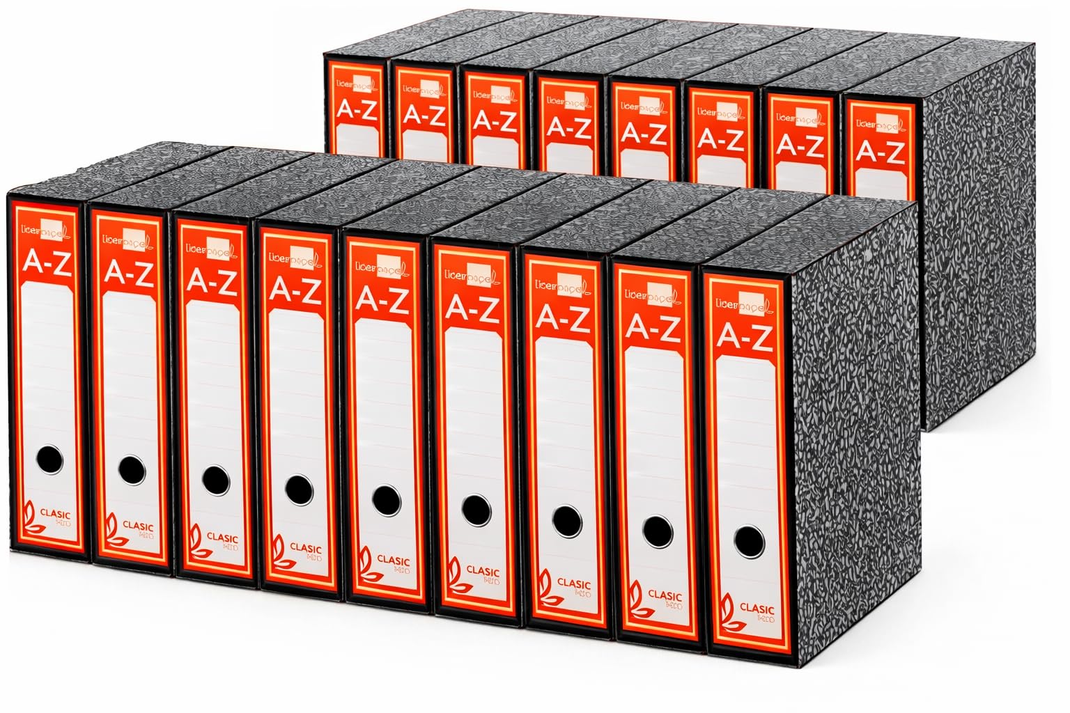 Archivador Folio 2 Anillas con Caja – Pack 24 Profesional Oficina | Alta Capacidad para Gestorías y Empresas – OFFICEPAPER