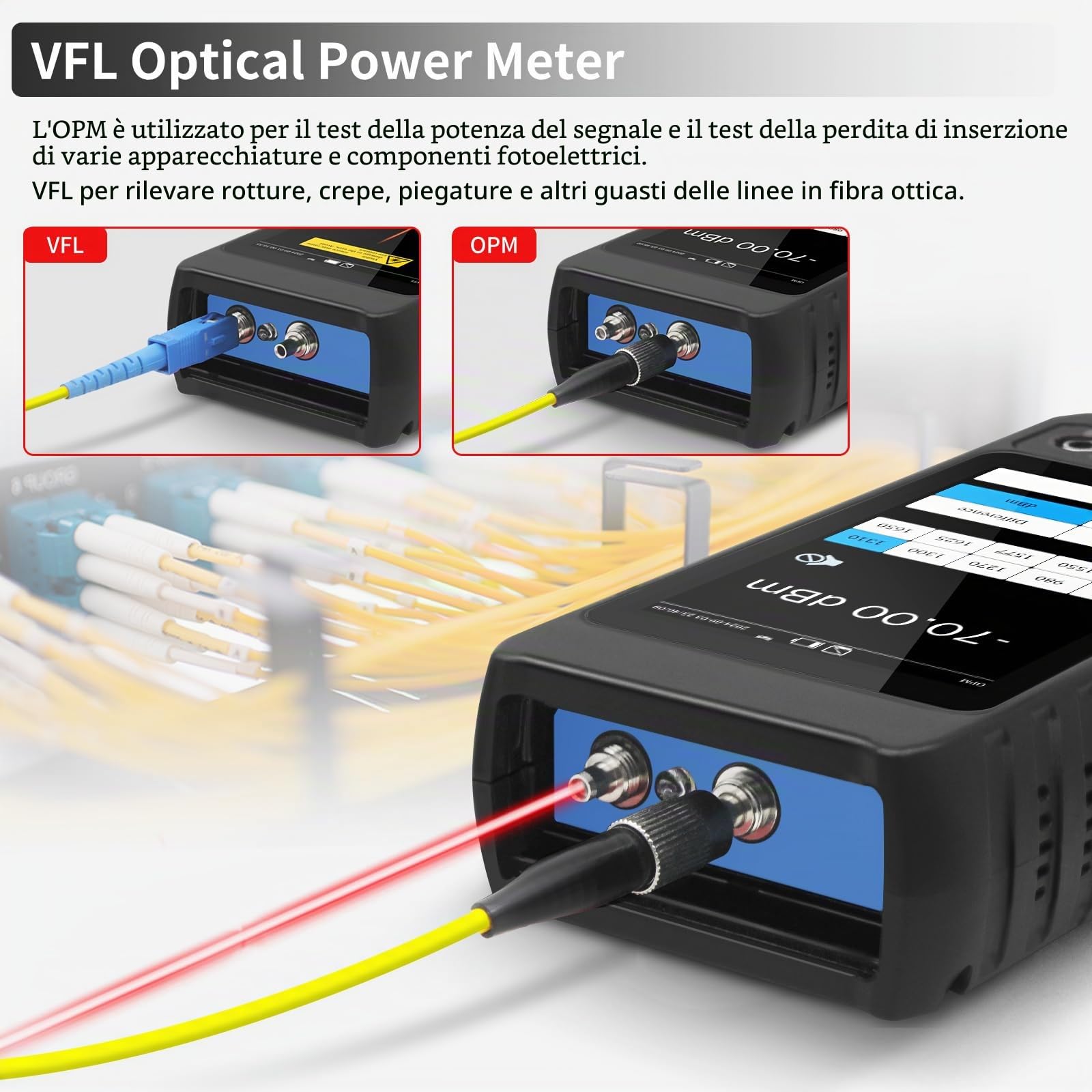 Henkion RJ45 Tester per cavi di rete UTP, rilevatore di cavi Ethernet, touchscreen IPS da 4 pollici, supporta strumenti di rete, multimetro digitale, OPM, rilevamento POE++, RJ45 TDR, lunghezza del