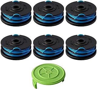 Thten 2900719 Trimmer Spool Line Replacement for Greenworks 20ft 0.065 inch 2101602 2101602A STBA40B210, 2101602, ST40B410, BST4000 Dual line String Trimmers+3410468 Cap Covers Parts