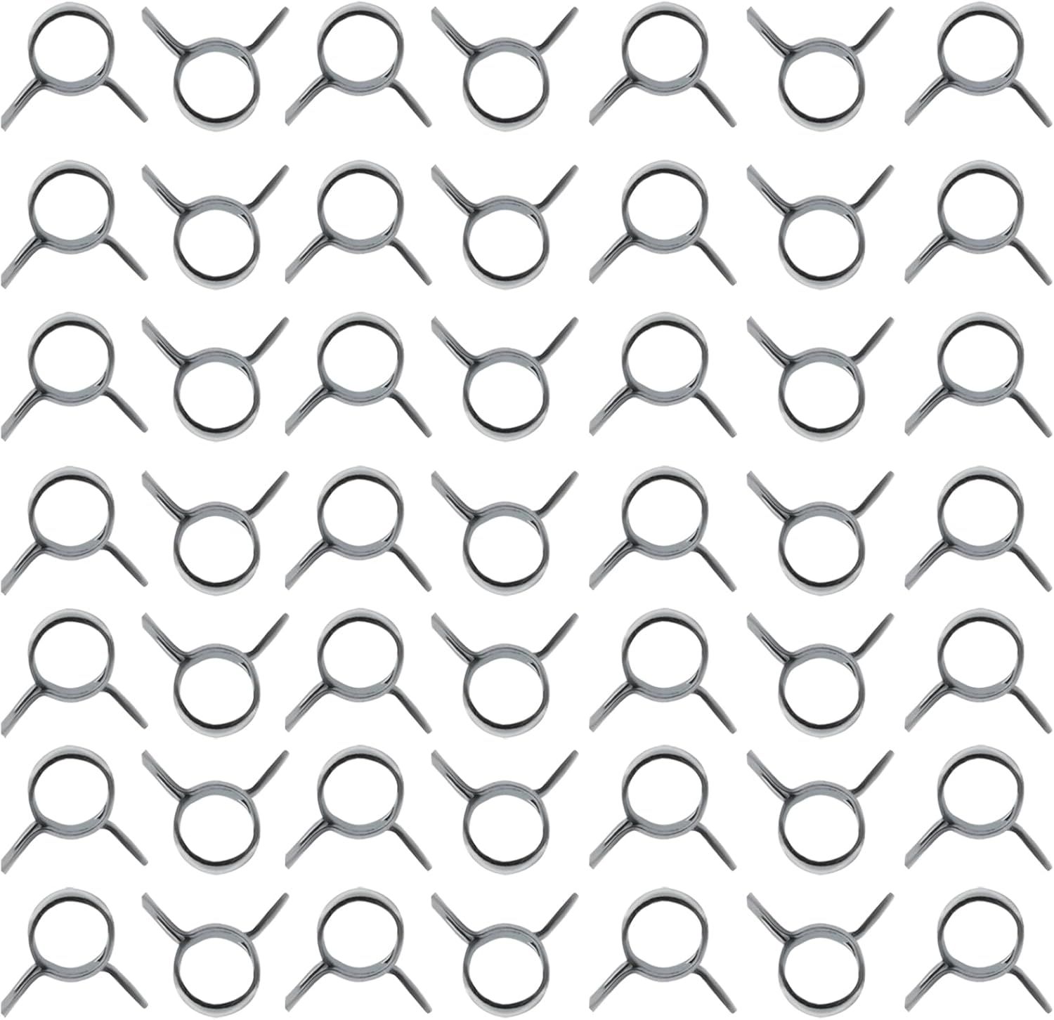 Begino 50pcs 7mm Spring Band Type Clamps, Zinc Plated Fuel Hose Clamp