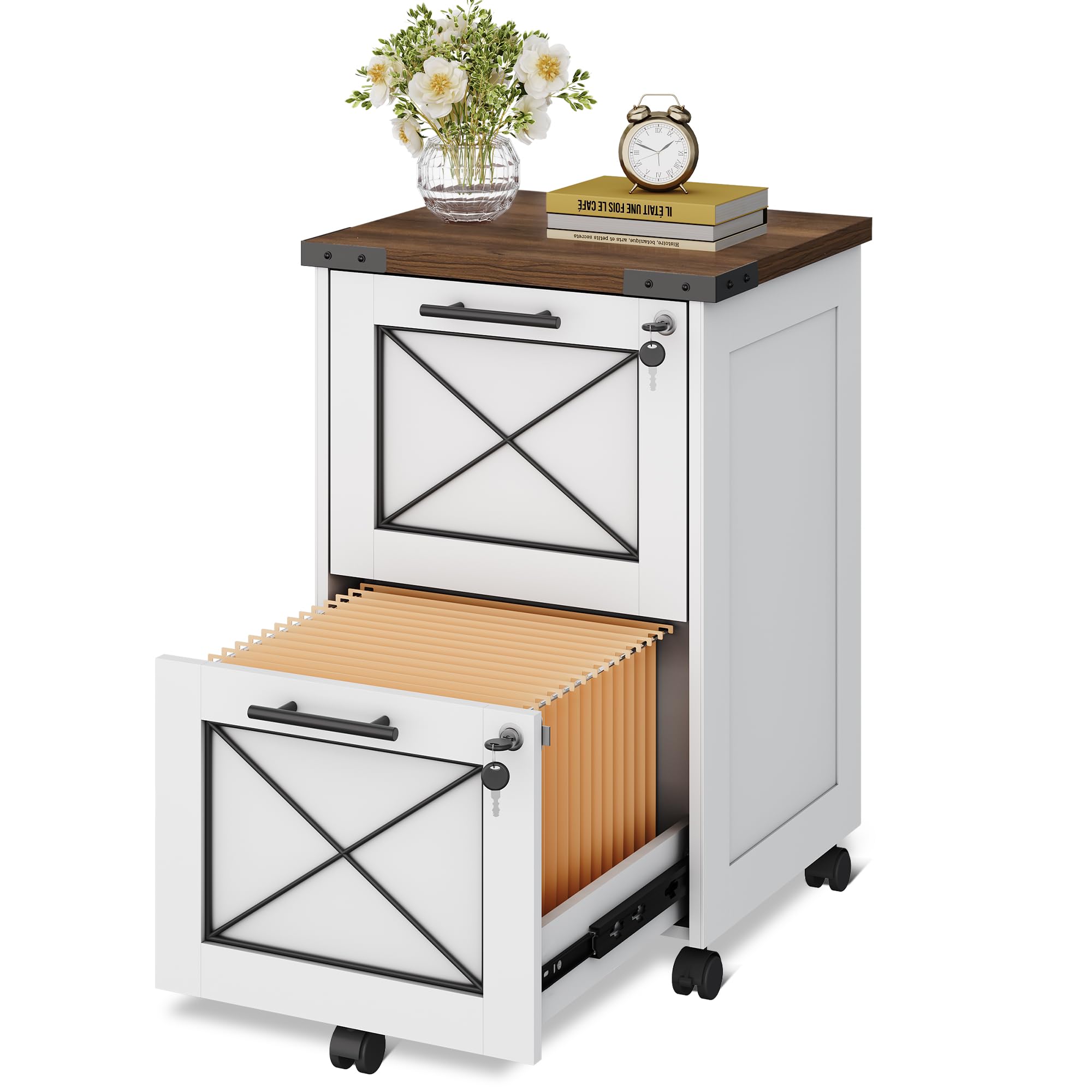 Amazon.com: DEVAISE 2 Drawer Under Desk File Cabinet with Lock