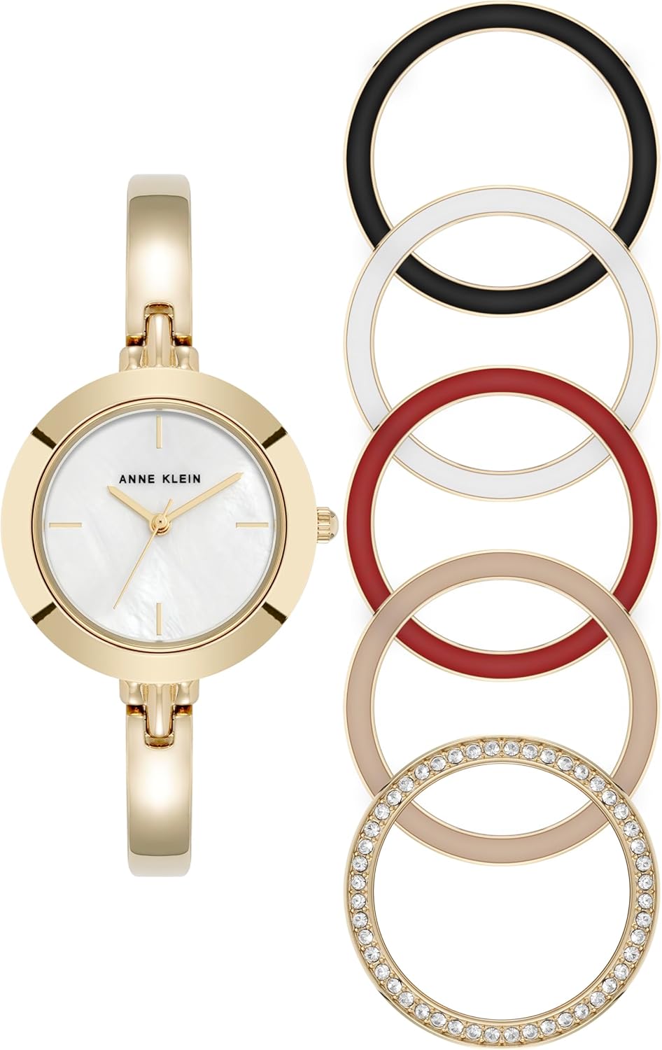 Anne Klein Women’s Bangle Watch and Interchangeable Bezel Set