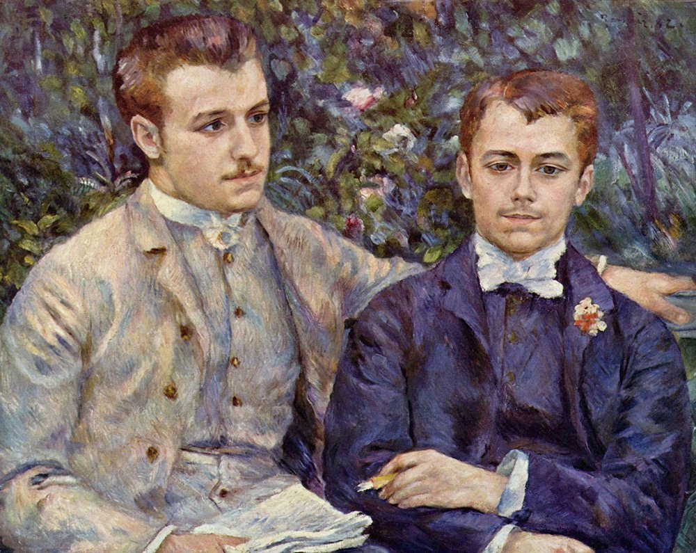 Cuadro de Renoir Two Men mediano mate para decorar salones elegantes