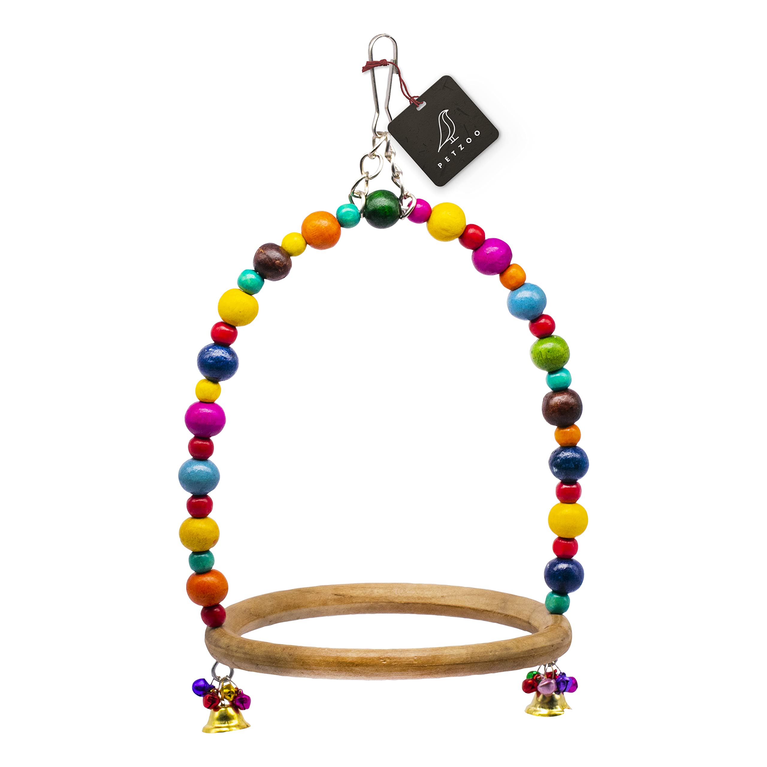 PETZOO Wooden Ring Perch Bird Perch Chew Toy Cage Accessory for Bird Cage Hanging for Budgies, Love Birds, Sun Conures, Finches, African Grey, Alexendrine Parrots (B0BRG738W1) Amazon Price History, Amazon Price Tracker