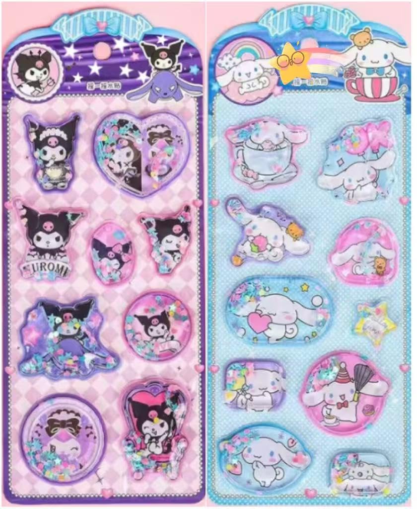 loong 水入りシール ウォーター ぷっくり しずくちゃん シャカシャカシール 励ましステッカー 3D 立体 2 枚入り 精巧な柄 手帳用装飾 DIY クリエイティブ ファッション 個性的 かわいい ギフ I 2セット